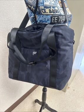 Fabletics Navy Camo Duffel Tote